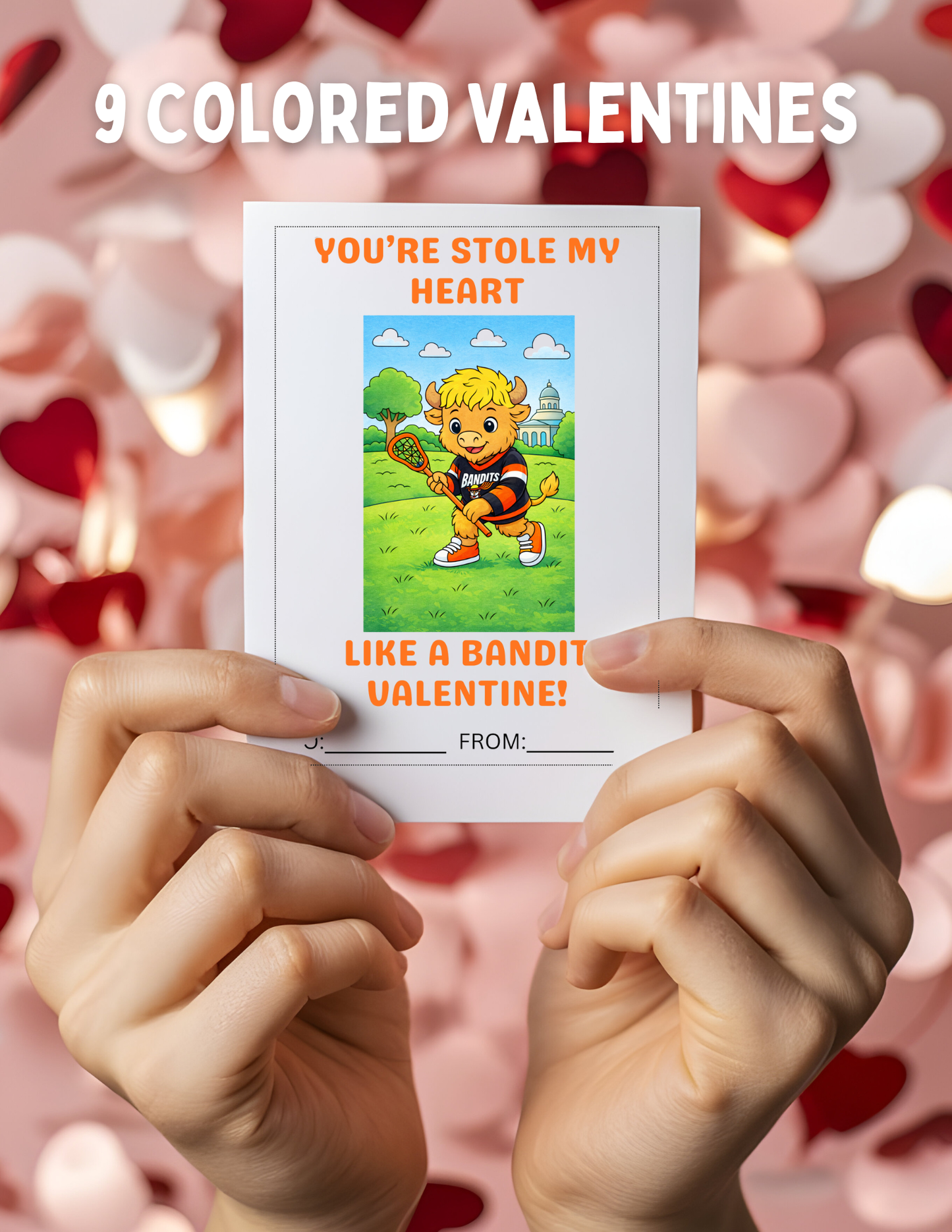 🦬 Buffalo-Themed Valentine Cards – Printable Digital Set for Kids & Classrooms! ❤️