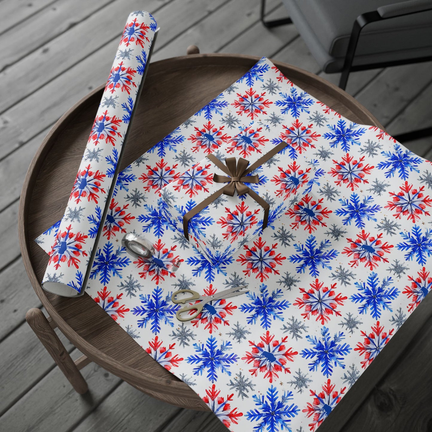 Buffalo Football Snowflake Wrapping Papers