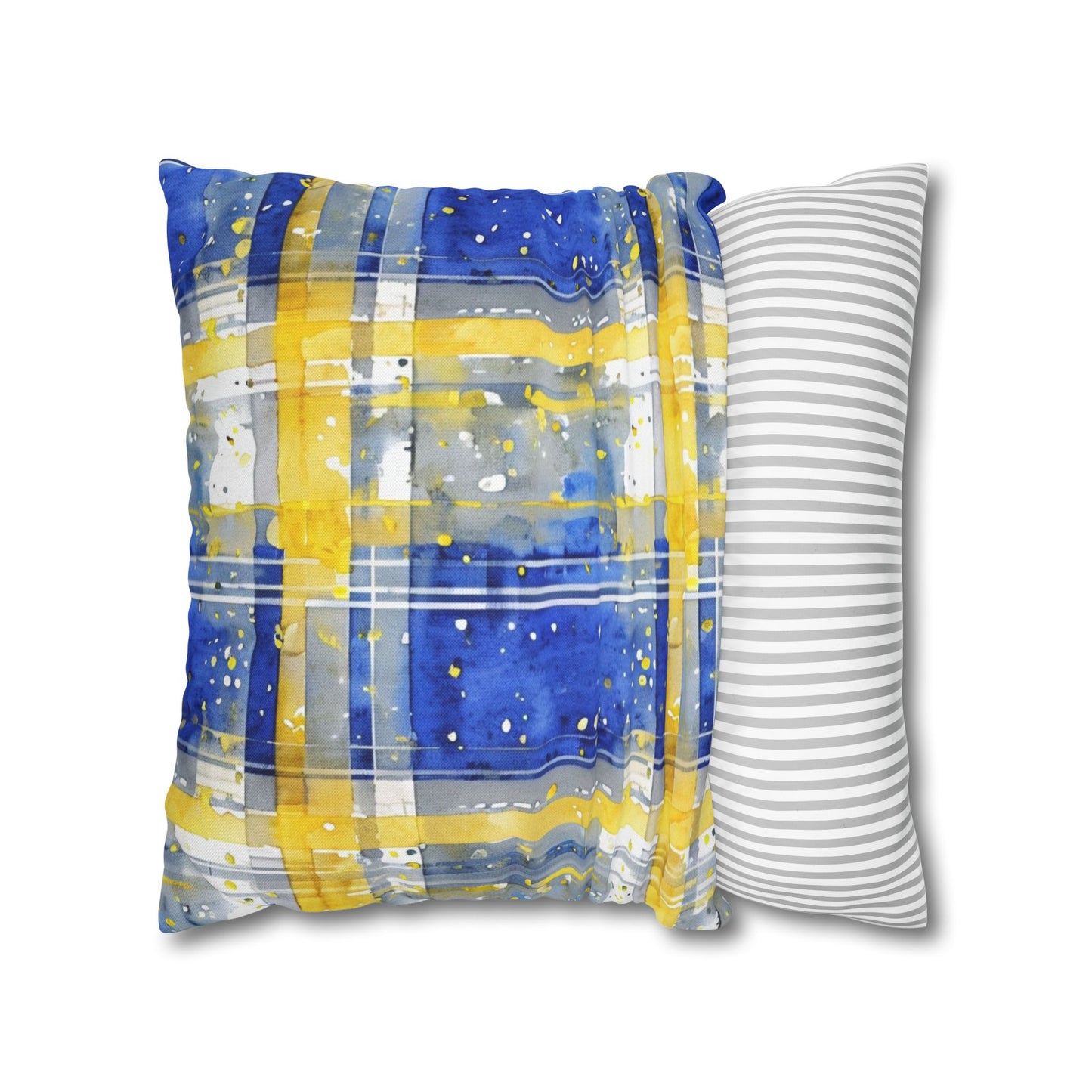 Buffalo Sabres Plaid Watercolor Spun Polyester Square Pillowcase