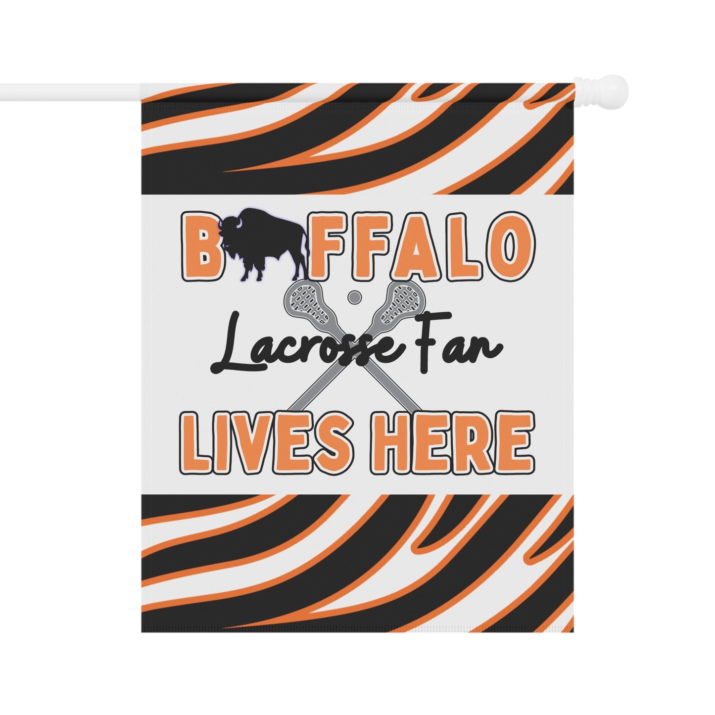 Buffalo Lacrosse Fan Animal Stripe Garden Flag