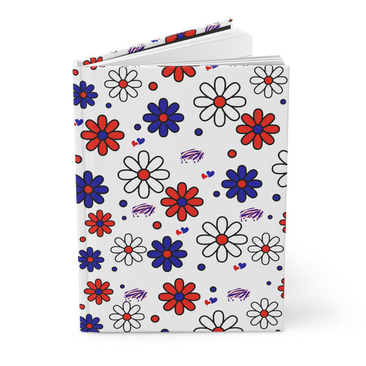 Bills Flower Power 6" x 9" 150 Page (75 sheets) white lined paper Hardcover Journal