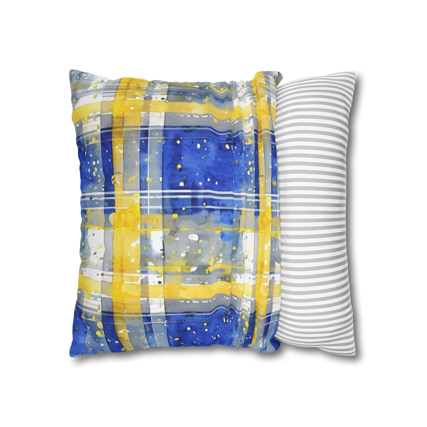 Buffalo Sabres Plaid Watercolor Spun Polyester Square Pillowcase