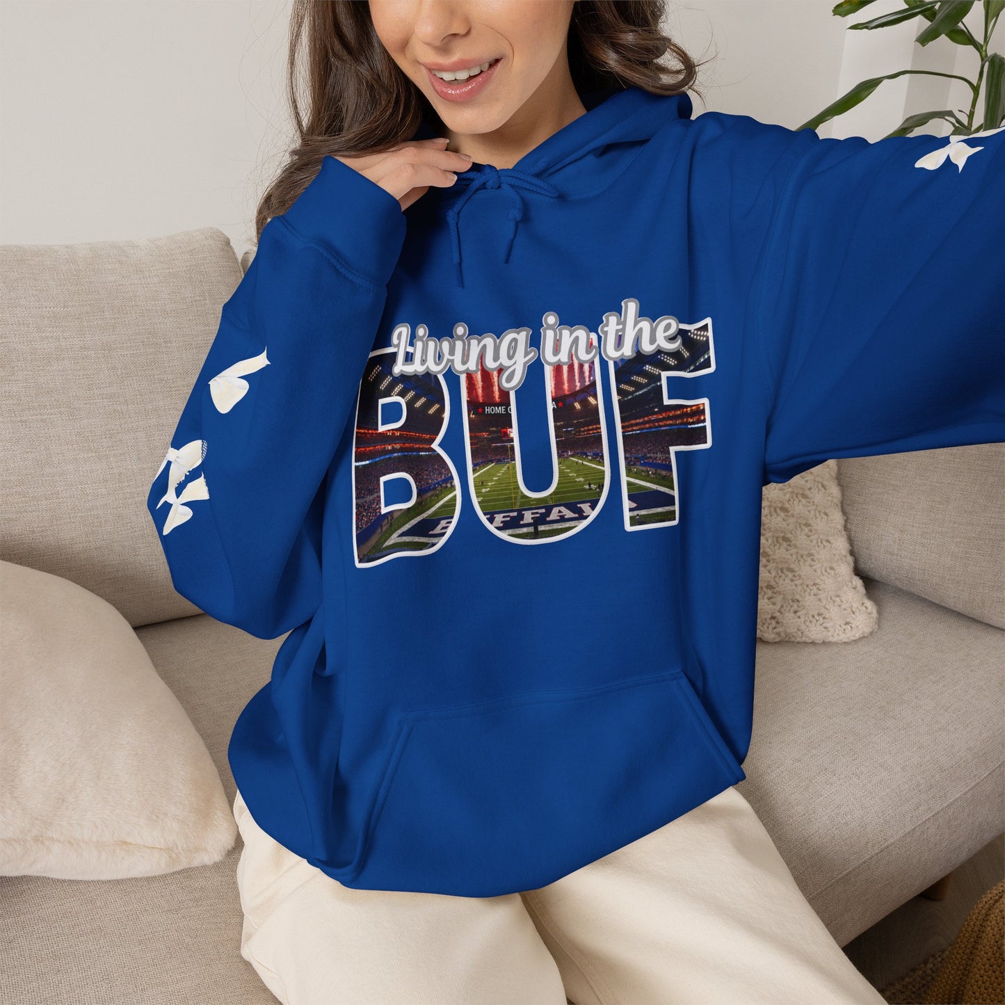 BUF Buffalo Bills Stadium Unisex Heavy Blend™ Hooded Sweatshirt