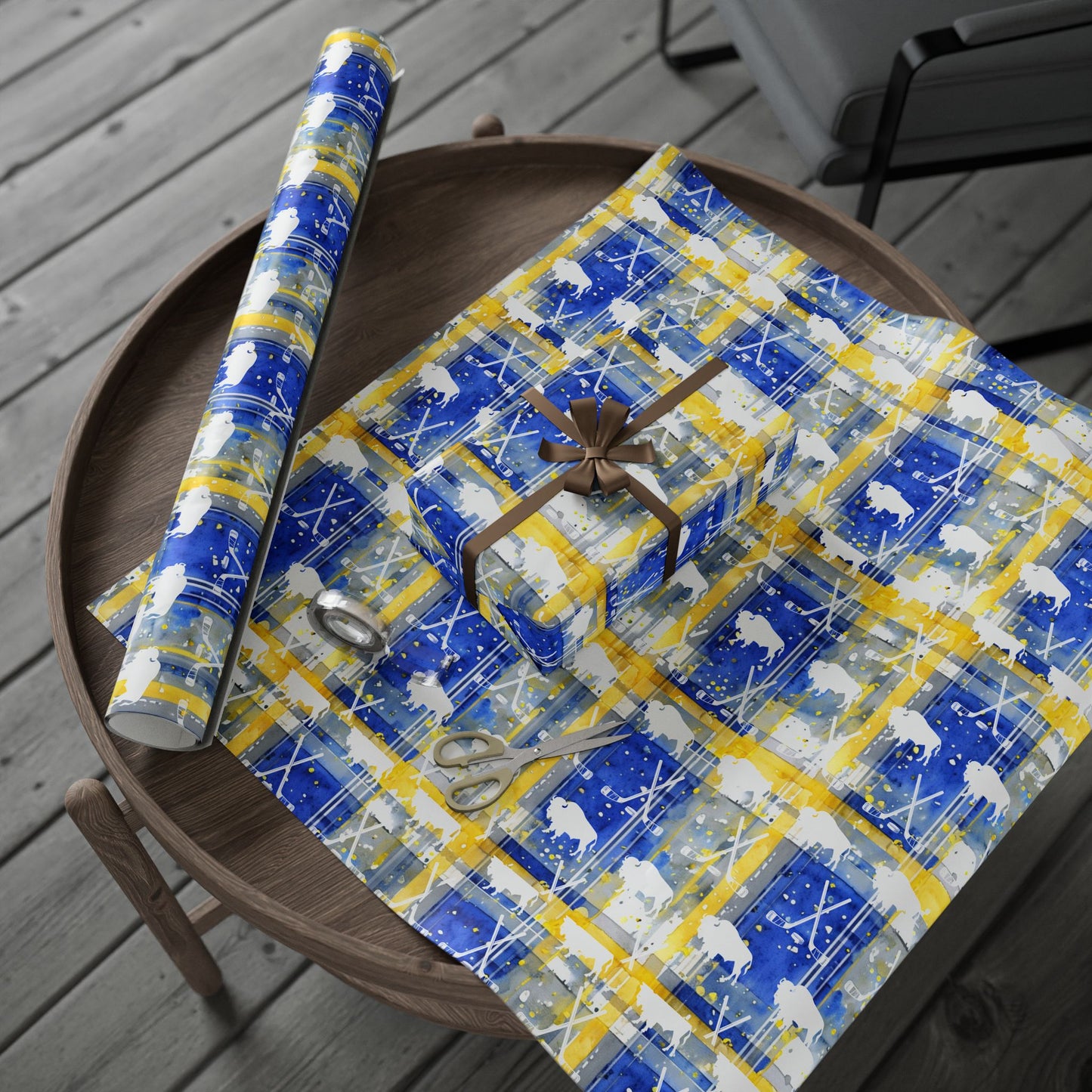 Buffalo Sabres Plaid Wrapping Paper