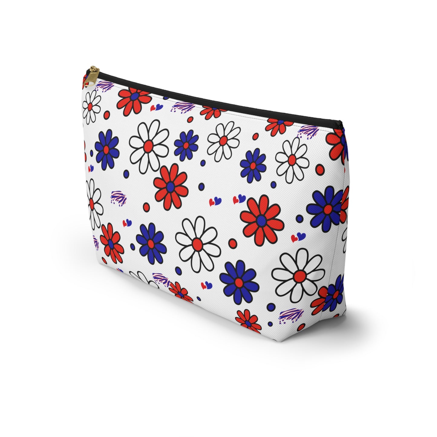 Buffalo Bills Flower Power Retro Accessory Pouch w T-bottom