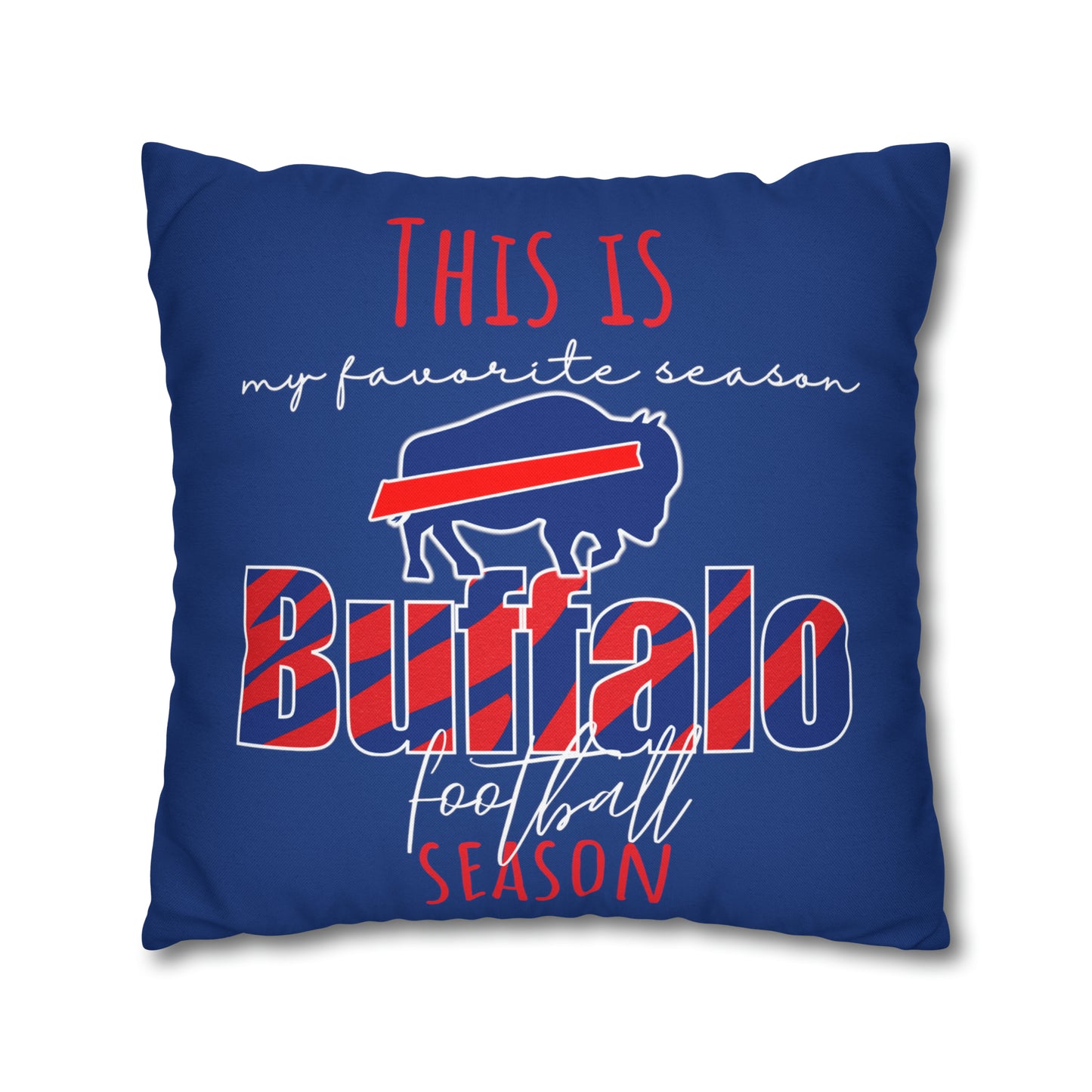 Buffalo Bills Spun Polyester Square Pillow Case