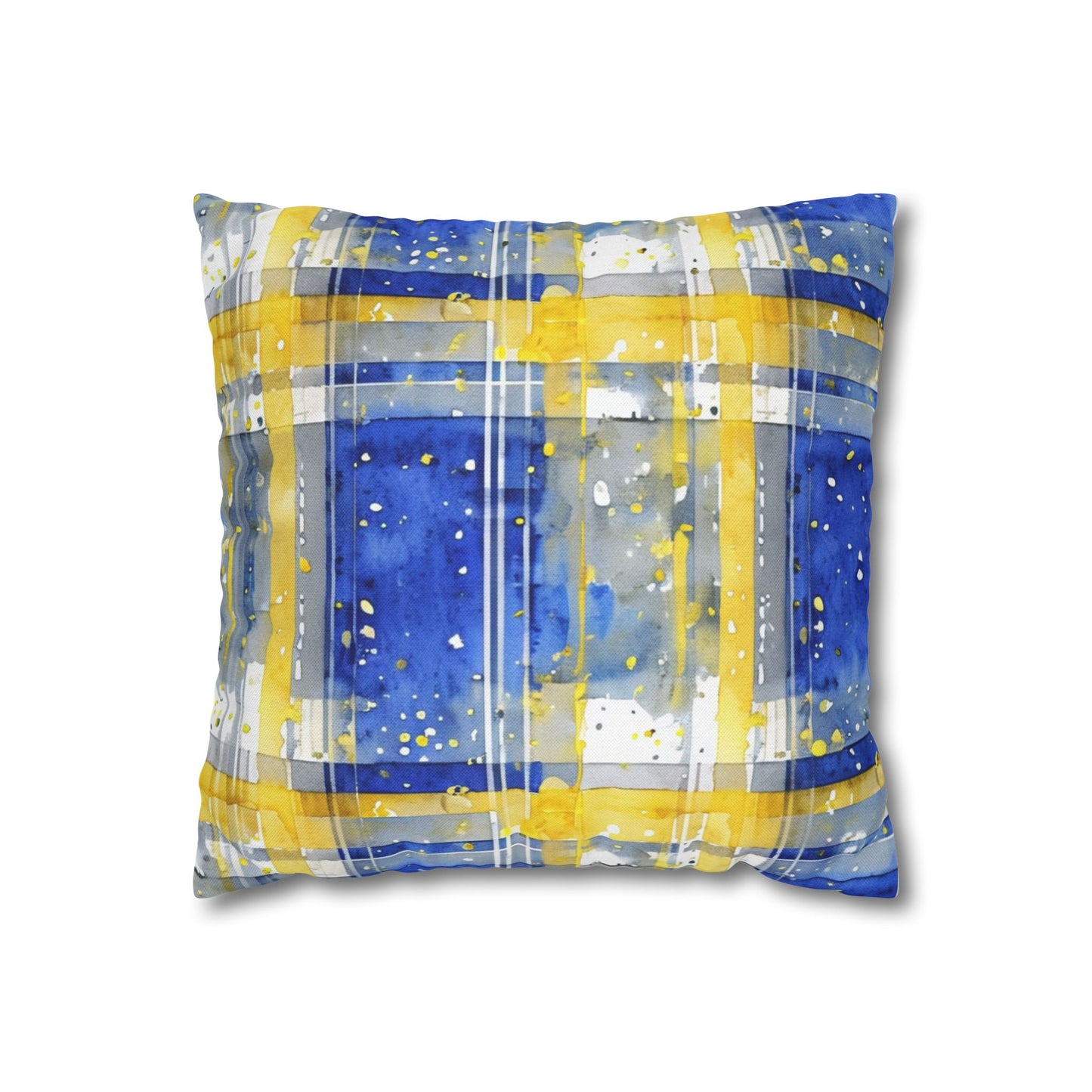 Buffalo Sabres Plaid Watercolor Spun Polyester Square Pillowcase