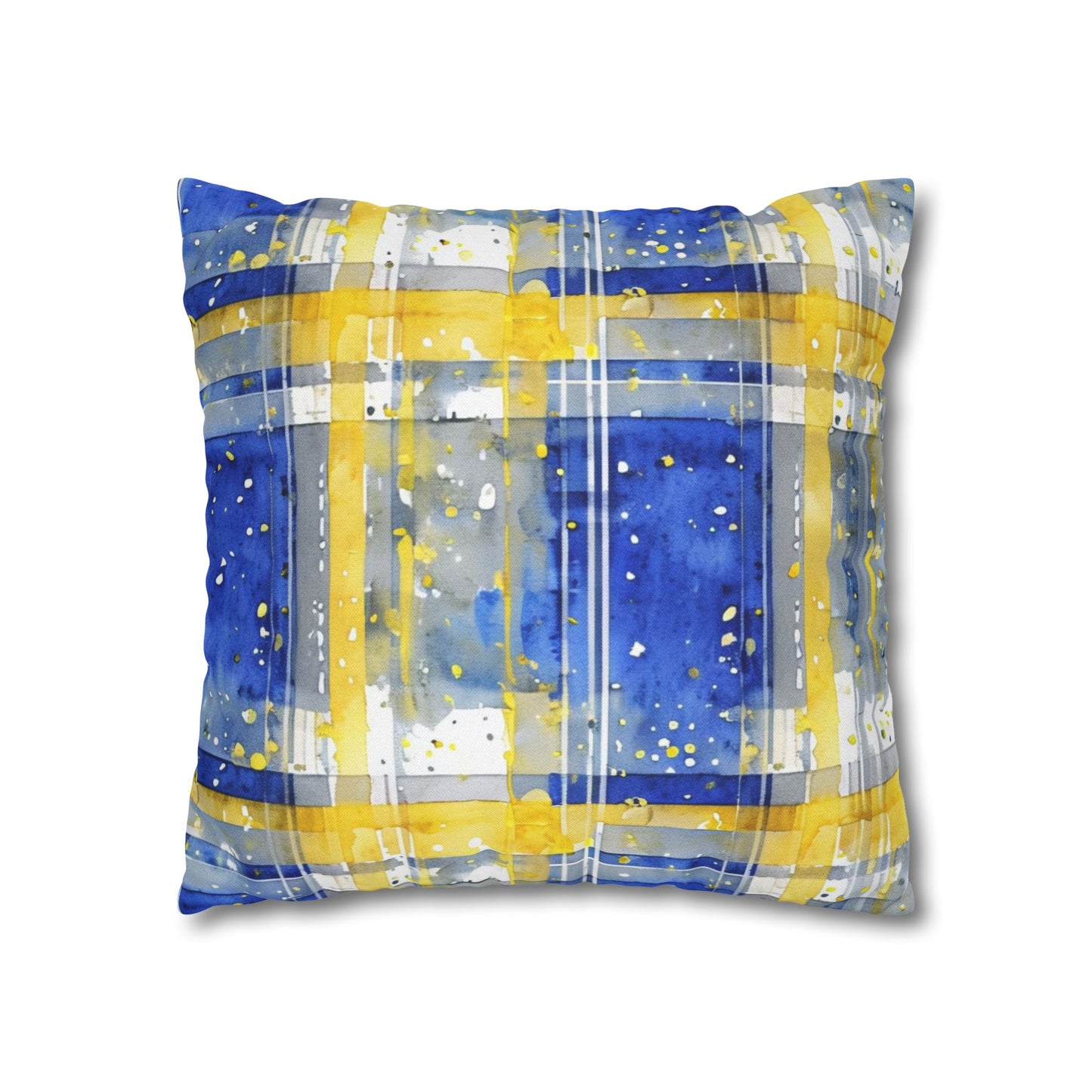 Buffalo Sabres Plaid Watercolor Spun Polyester Square Pillowcase