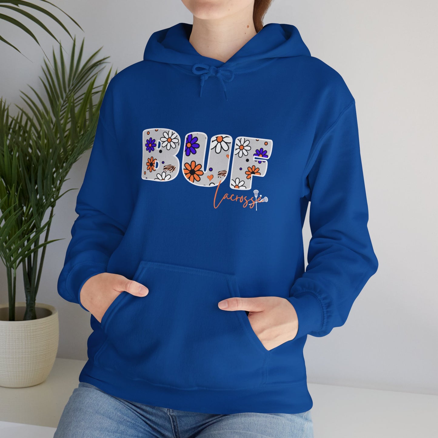 BUF Lacrosse Unisex Heavy Blend™ Hooded Sweatshirt ~ Flower Power Design