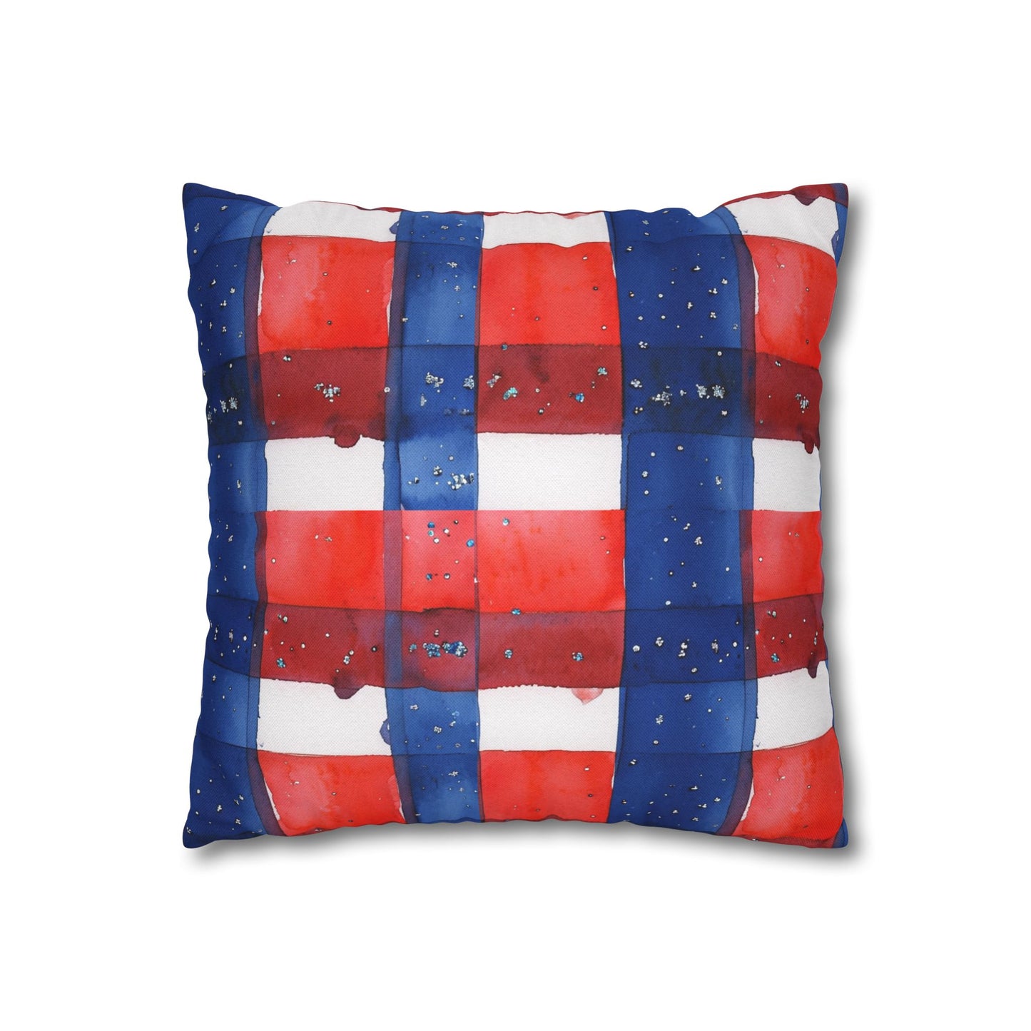 Buffalo Bills Plaid Watercolor Spun Polyester Square Pillowcase