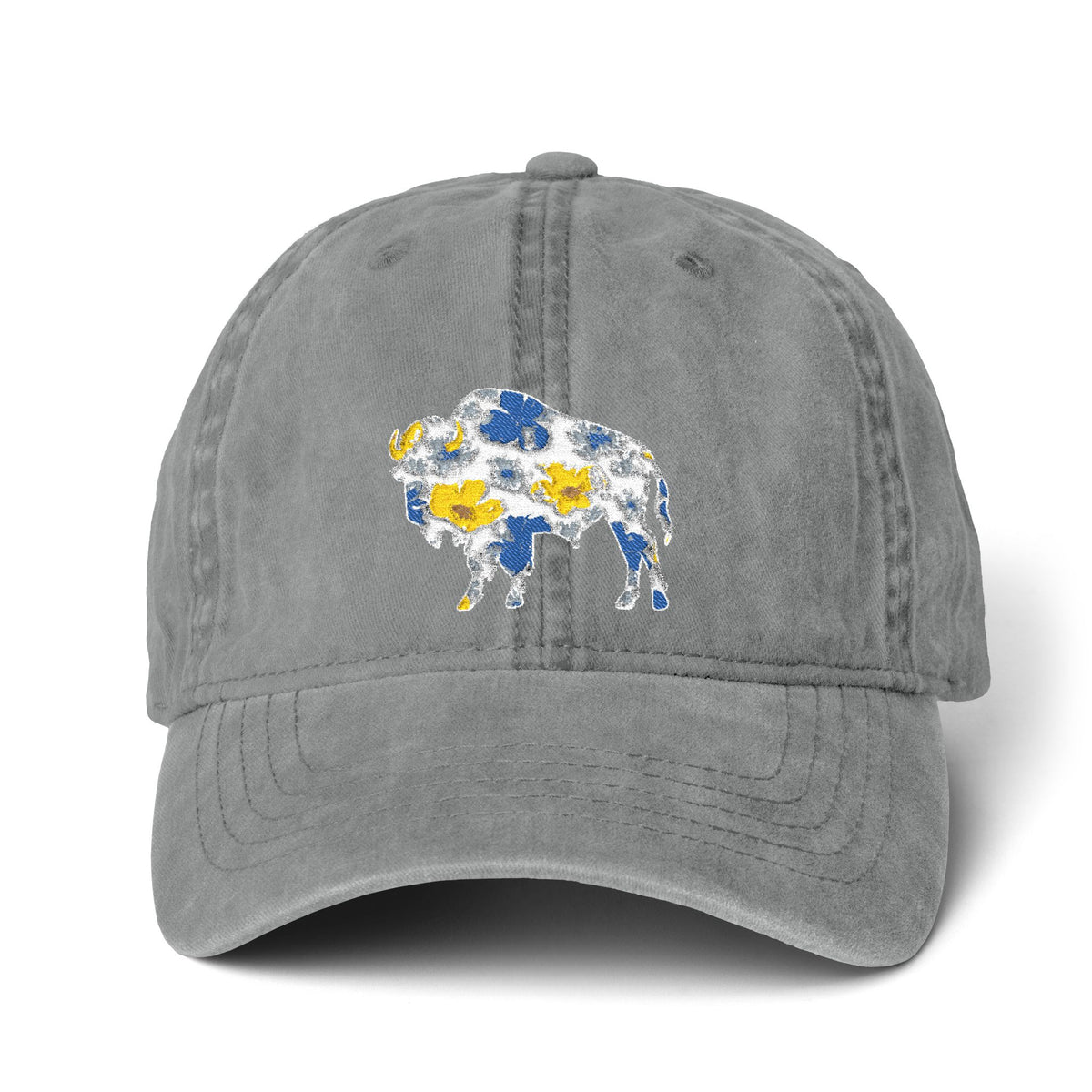 HOCKEY FLORAL BUFFALO Baseball Hat (Embroidery)