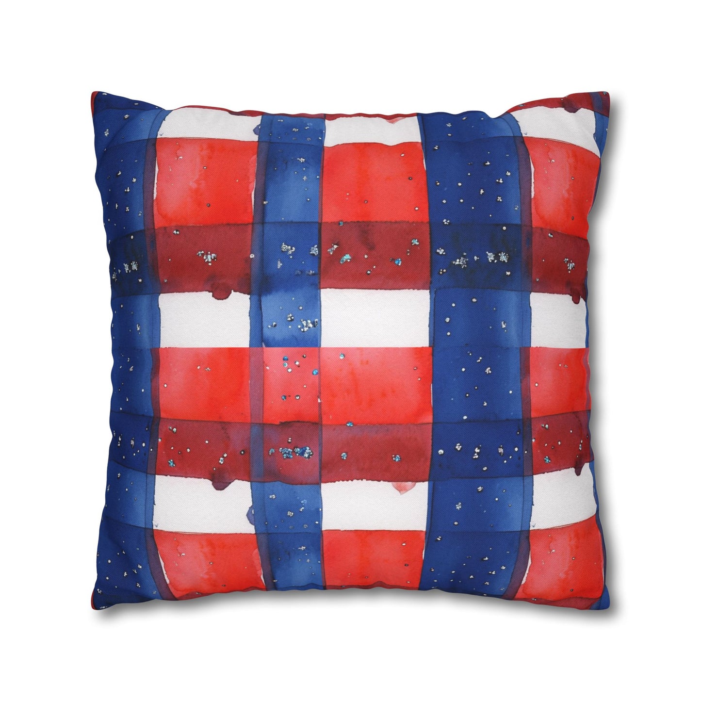 Buffalo Bills Plaid Watercolor Spun Polyester Square Pillowcase