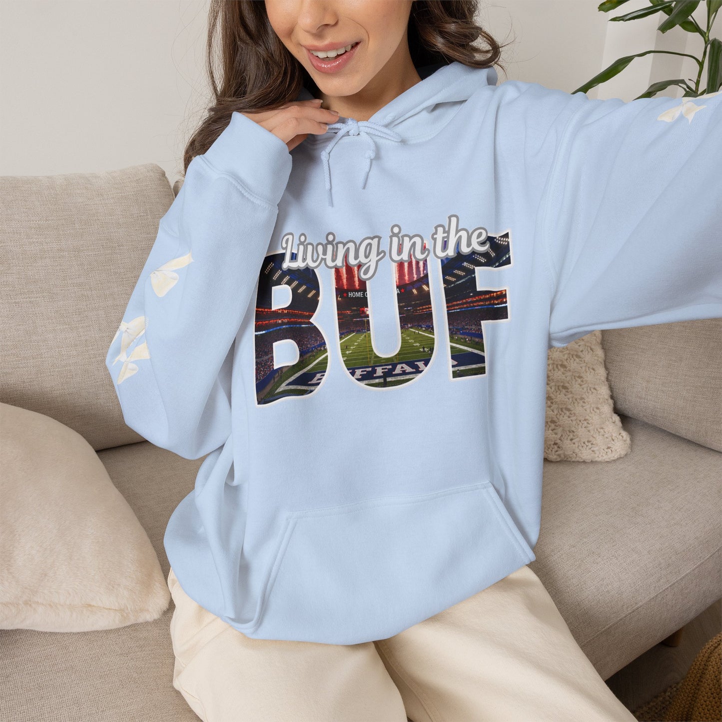 BUF Buffalo Bills Stadium Unisex Heavy Blend™ Hooded Sweatshirt