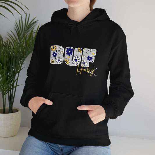 BUF Hockey Unisex Heavy Blend™ Hooded Sweatshirt ~ Flower Power Design