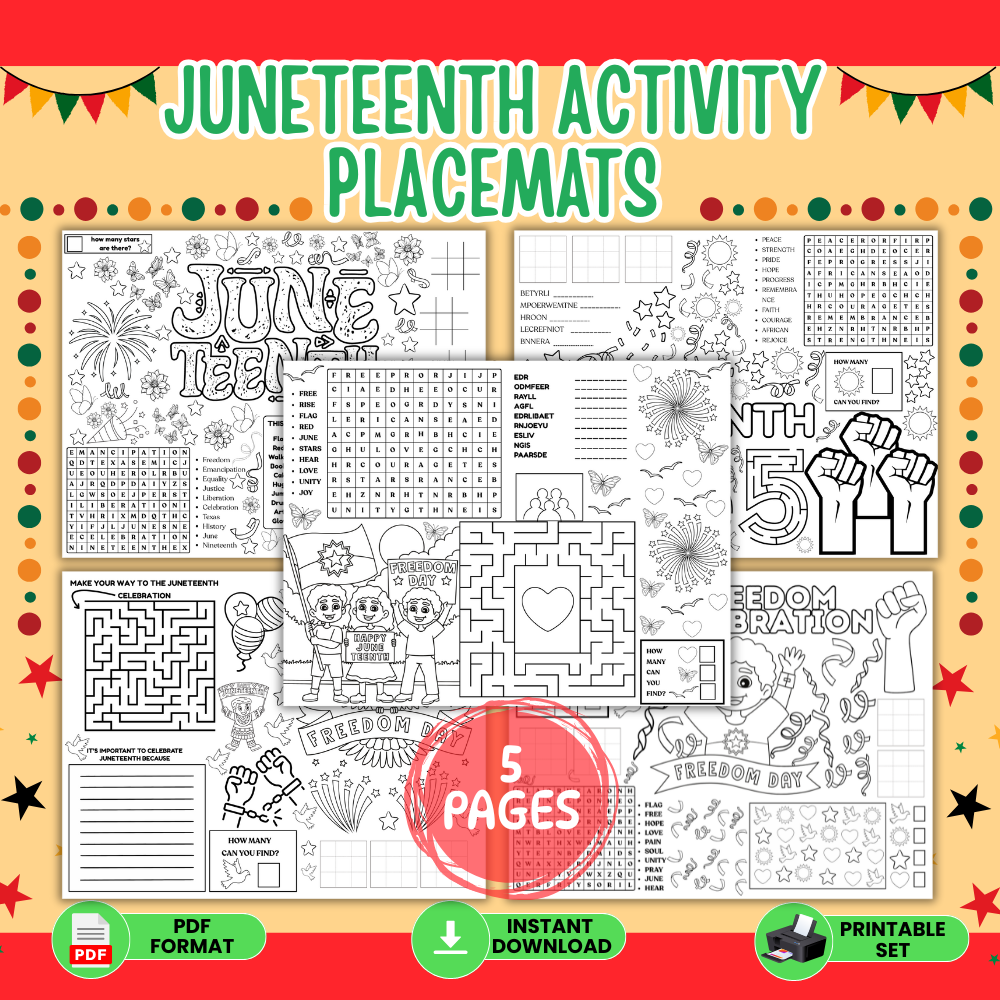 Juneteenth Digital Download Printable Activities