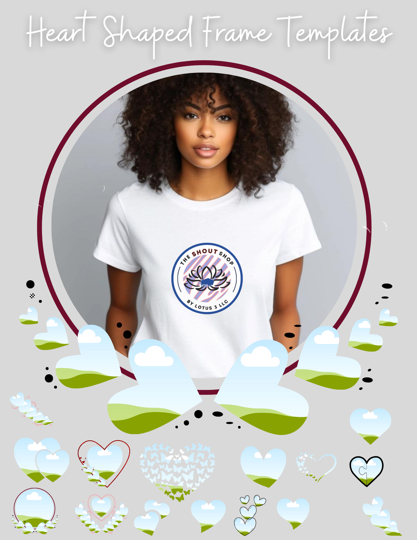 Heart Shaped Canva Frame Template Collection