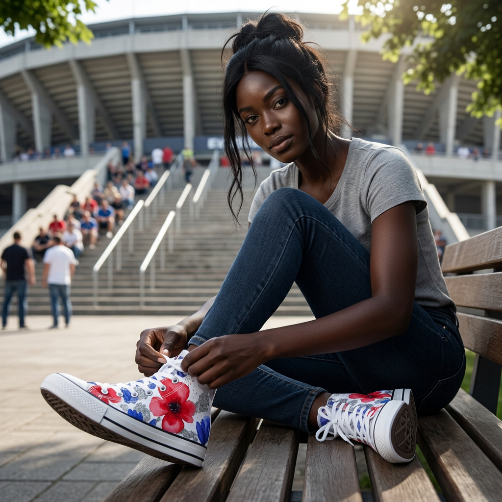 Buffalo Football Floral Watercolor High Tops