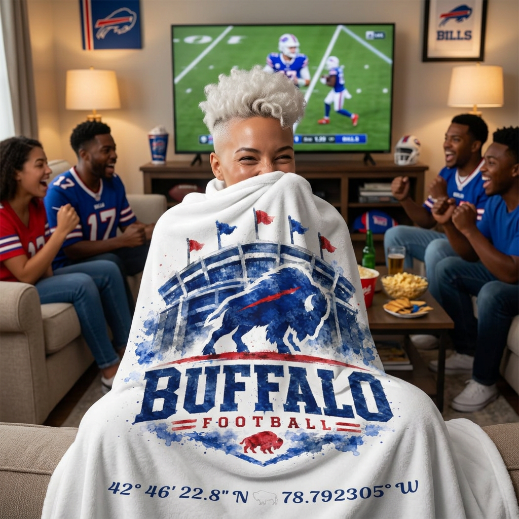 Buffalo Football New Home Coordinates Blanket