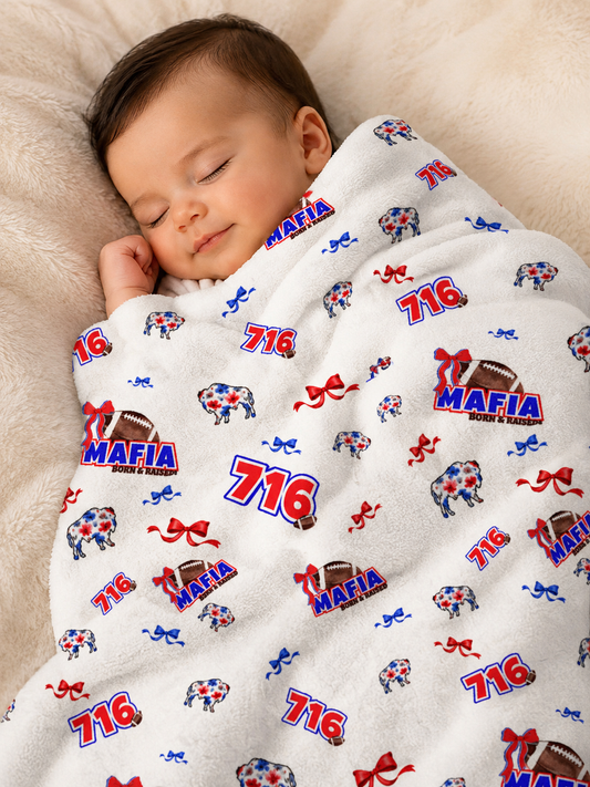 Born and Raised Mini Mafia Velveteen Blanket