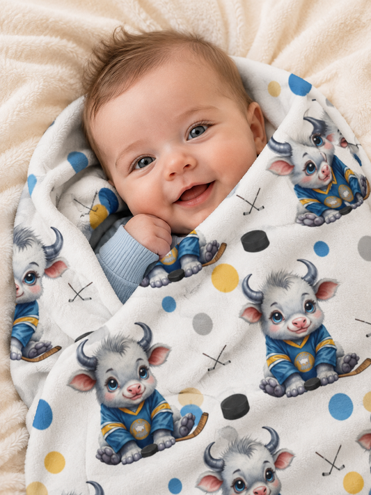 🏒 Buffalo Hockey  Buffalo Hockey Minky Blanket – Ultra Soft Cozy Buffalo Throw