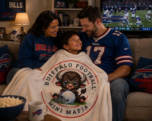 Children’s Buffalo Football Velveteen Blanket – Cozy Comfort for Little Fans Style #3