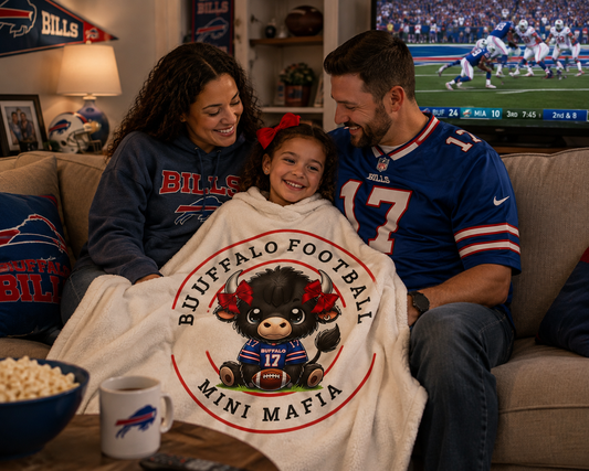Children’s Buffalo Football Velveteen Blanket – Cozy Comfort for Little Fans Style #5