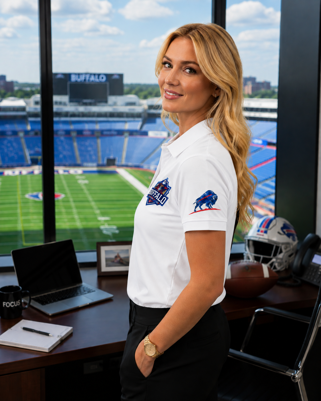 Buffalo Football Women's Dri-Mesh V-Neck Polo