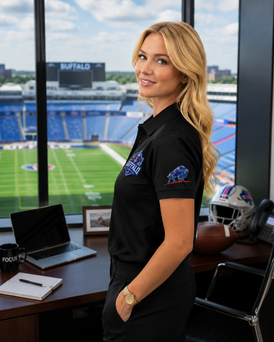 Buffalo Football Women's Dri-Mesh V-Neck Polo