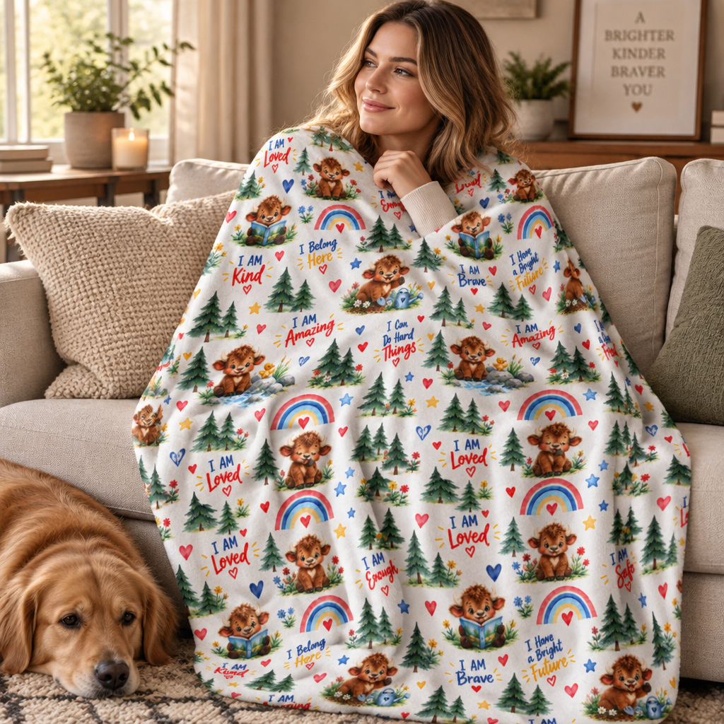 Baby Buffalo Affirmations Velveteen Blanket