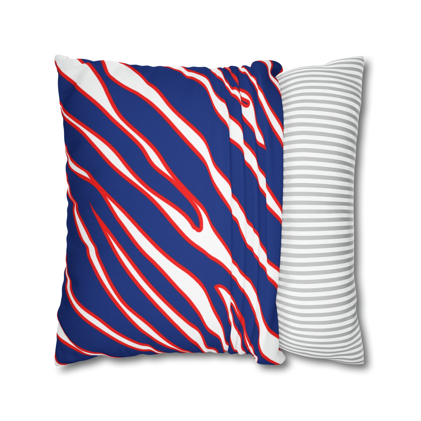 Zubaz Print Red and Blue Spun Polyester Square Pillow Case