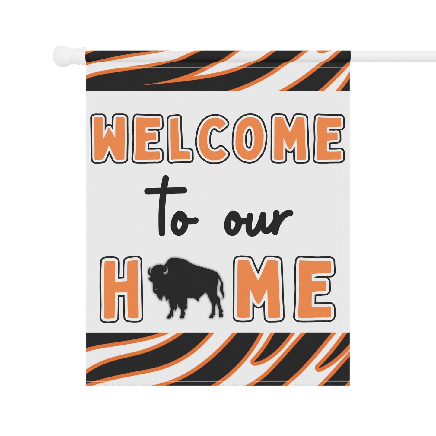 Orange & Black Welcome to Our Home House & Garden Flags