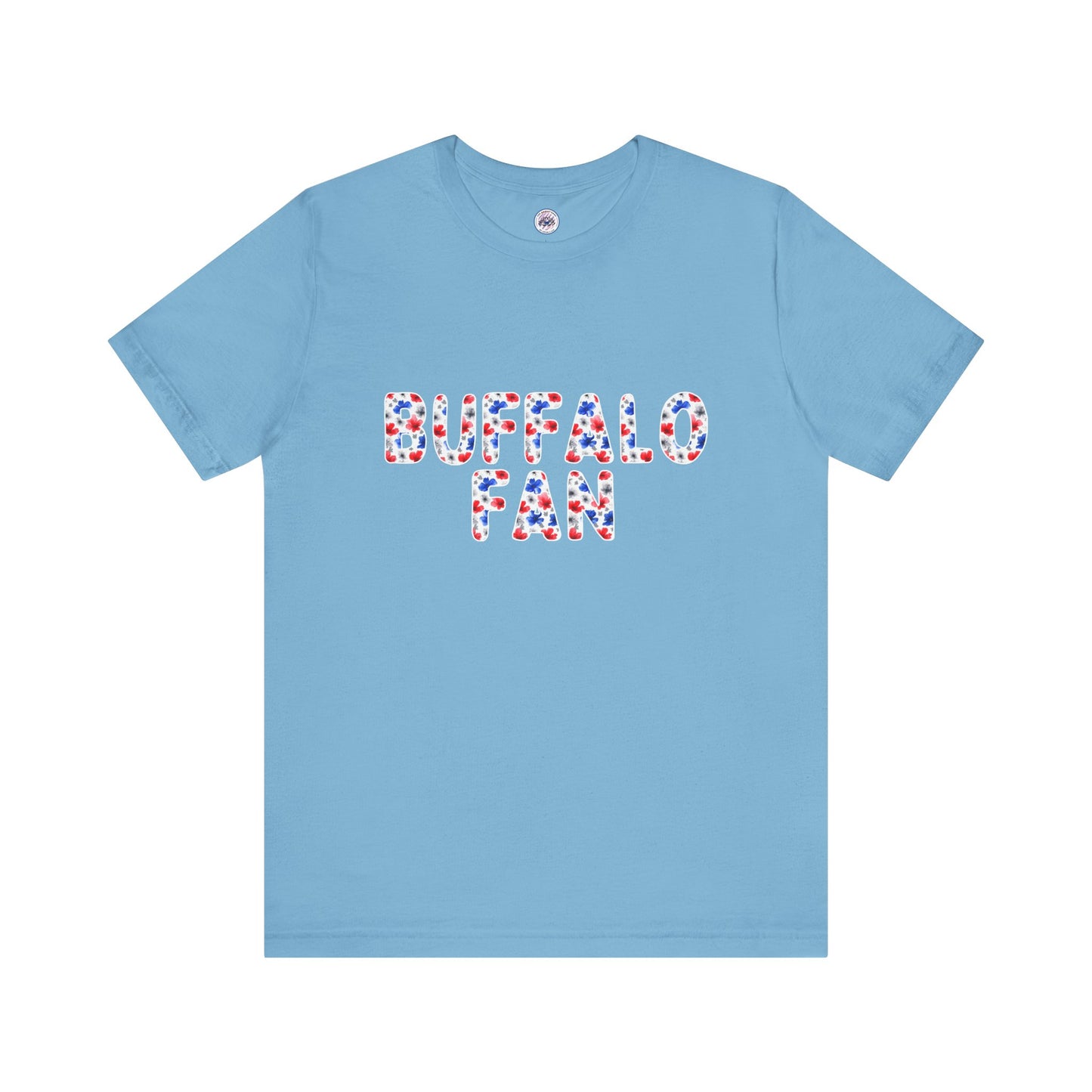 Floral Watercolor Buffalo Fan Unisex Short Sleeve Tee