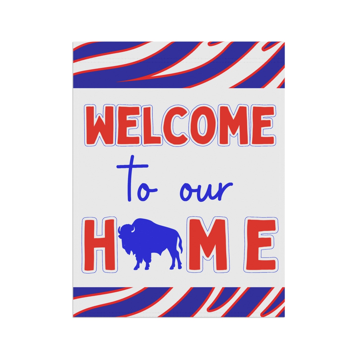 Red & Blue Welcome to Our Home House & Garden Flags