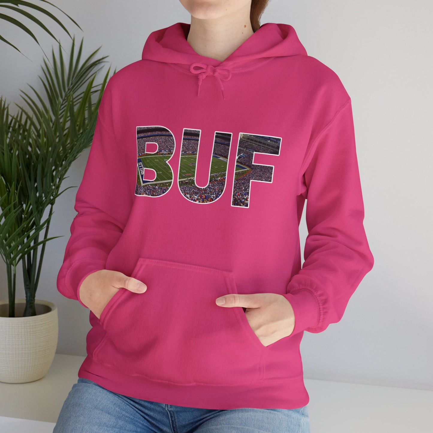 BUF Buffalo Bills Stadium Unisex Heavy Blend™ Hooded Sweatshirt