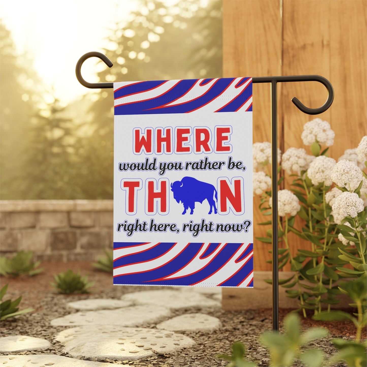 Where Would You Rather Be Animal Striped Garden Flags