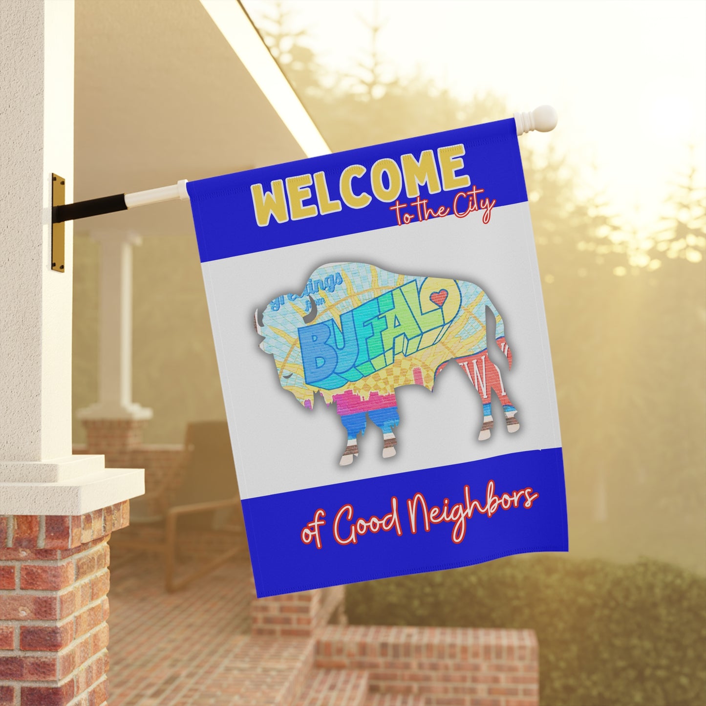 Welcome to the City of Good Neighbors Garden Flag