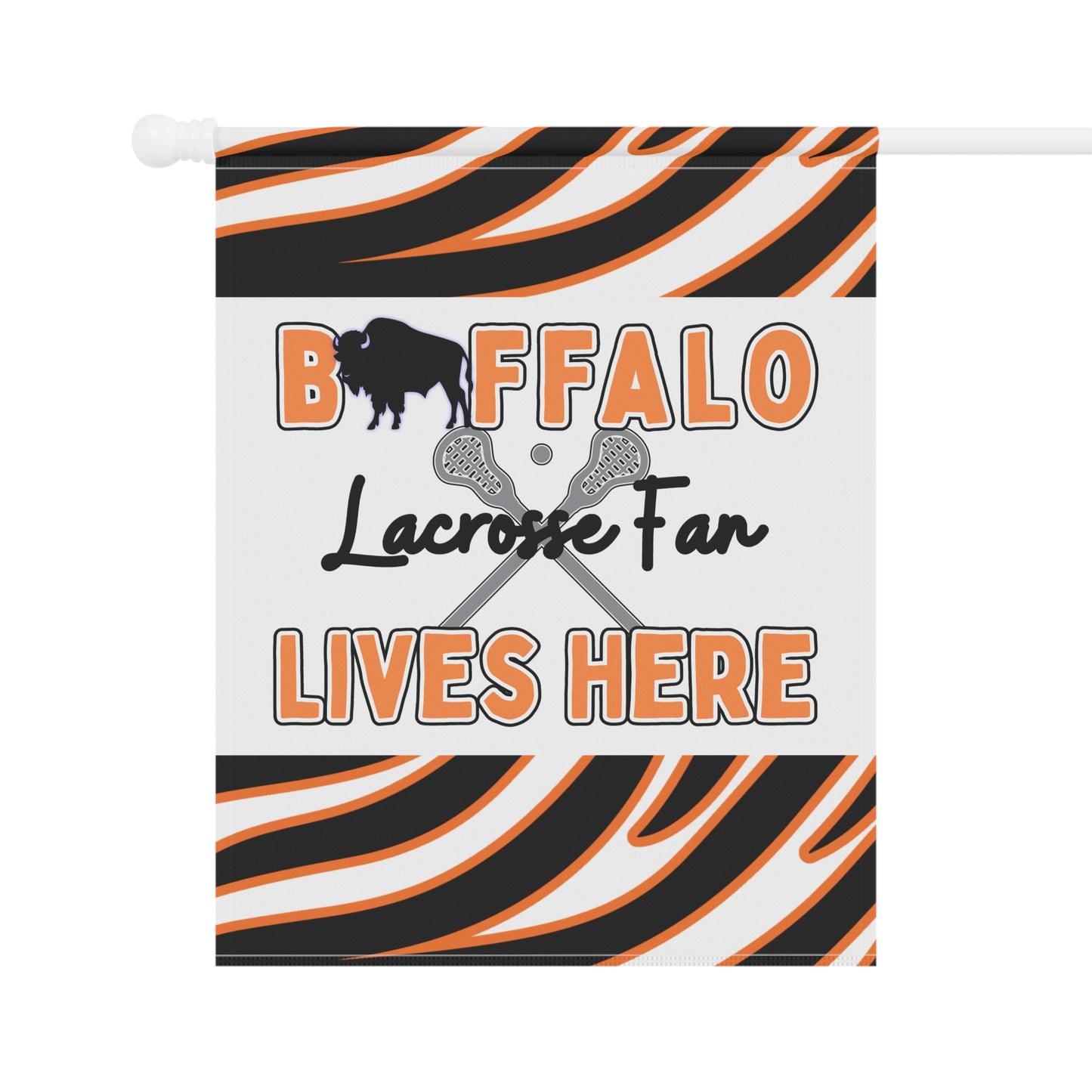Buffalo Lacrosse Fan Animal Stripe Garden Flag