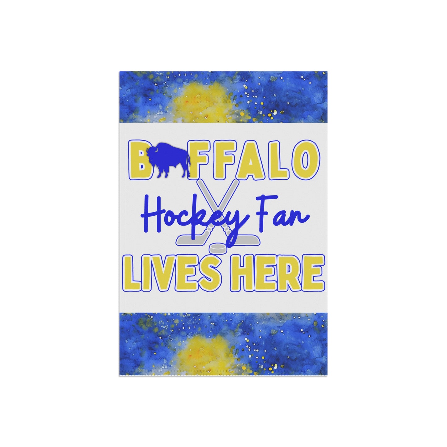 Buffalo Hockey Fan Lives Here Garden Flag