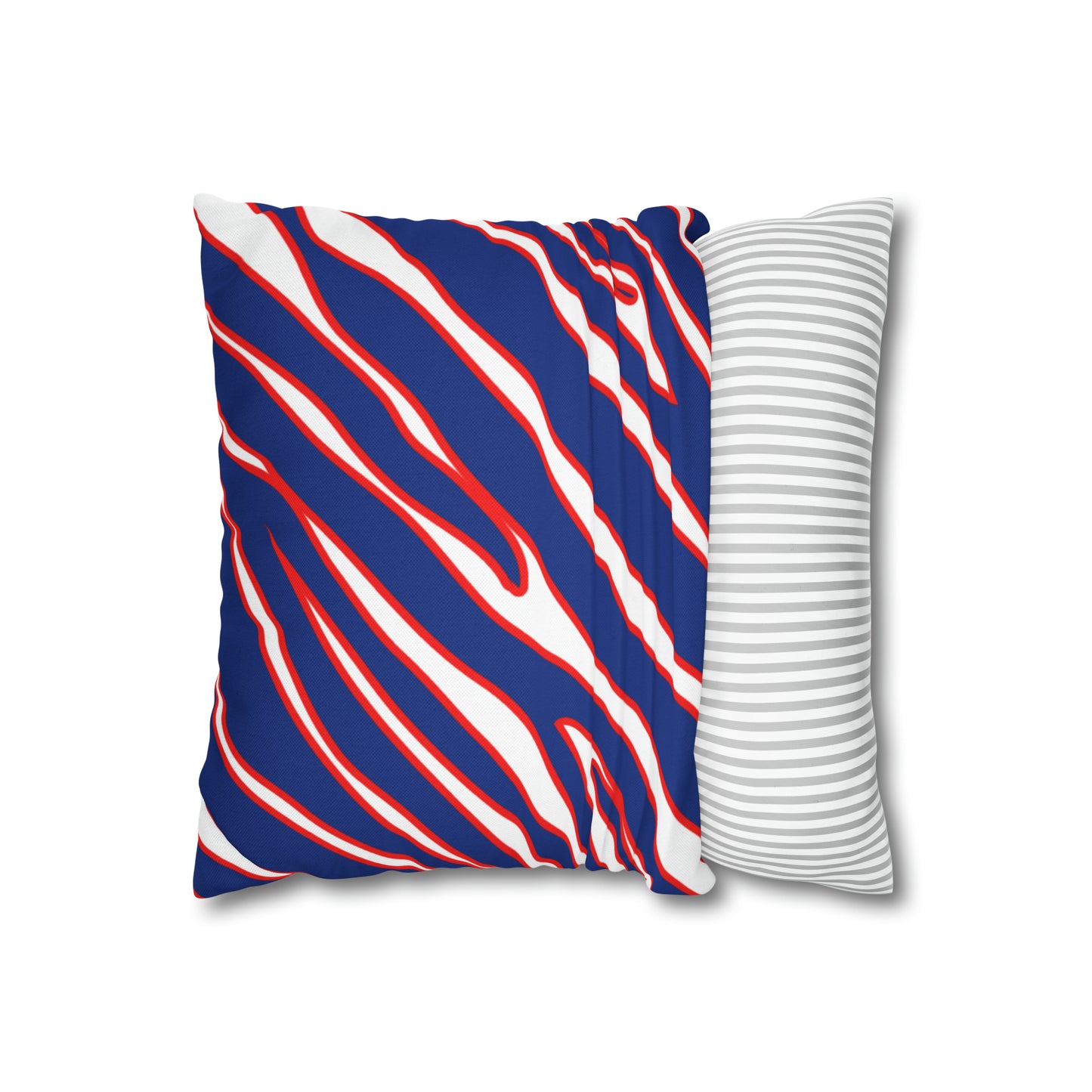 Zubaz Print Red and Blue Spun Polyester Square Pillow Case