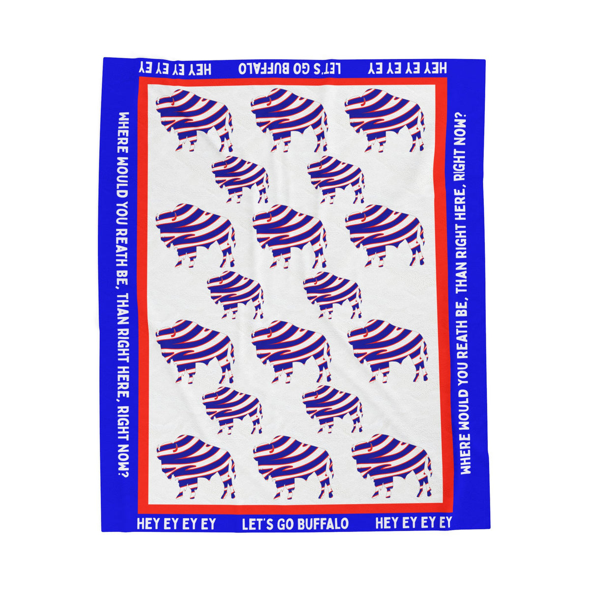 Let's Go Buffalo Velveteen Plush Blanket