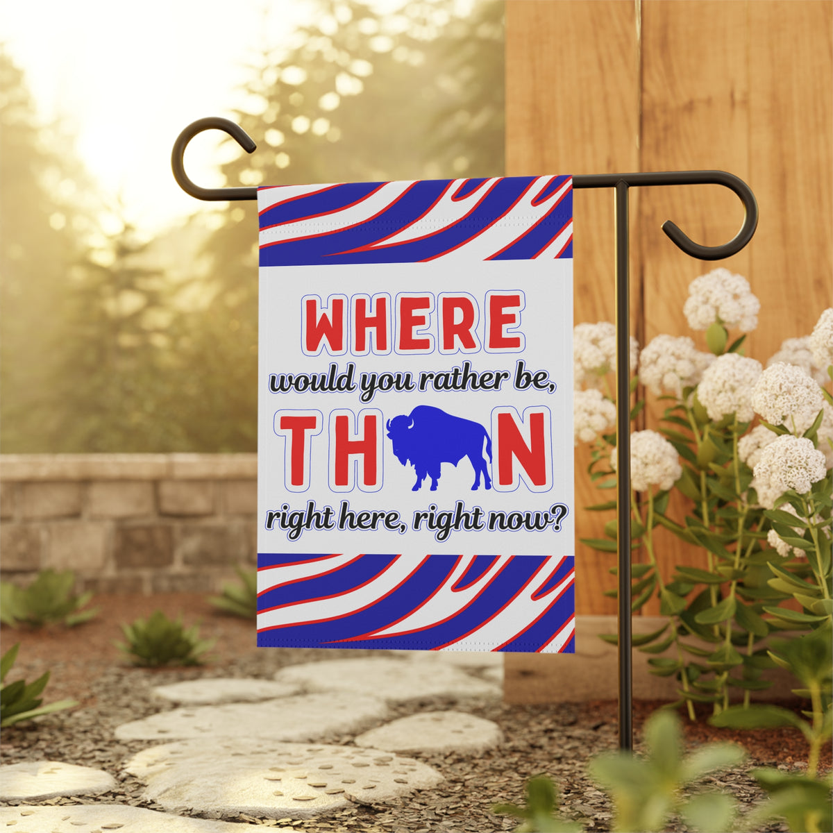 Where Would You Rather Be Animal Striped Garden Flags