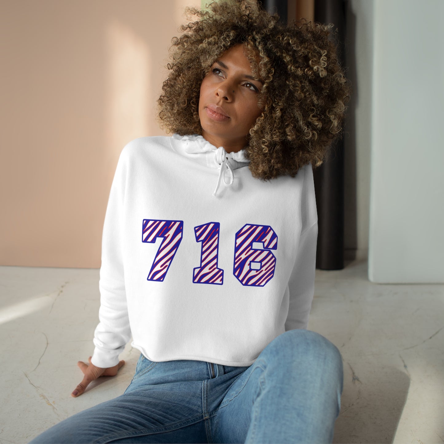 716 Zubaz Crop Hoodie