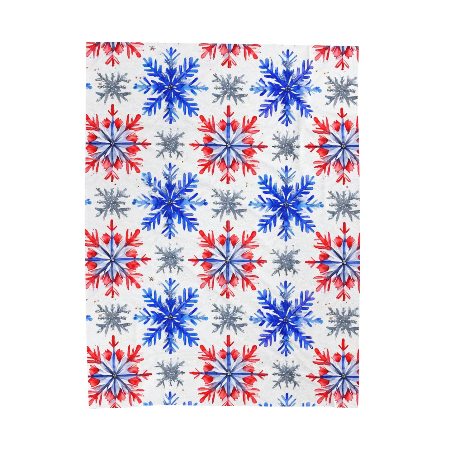 Bills Watercolor Snowflake 2 Velveteen Plush Blanket