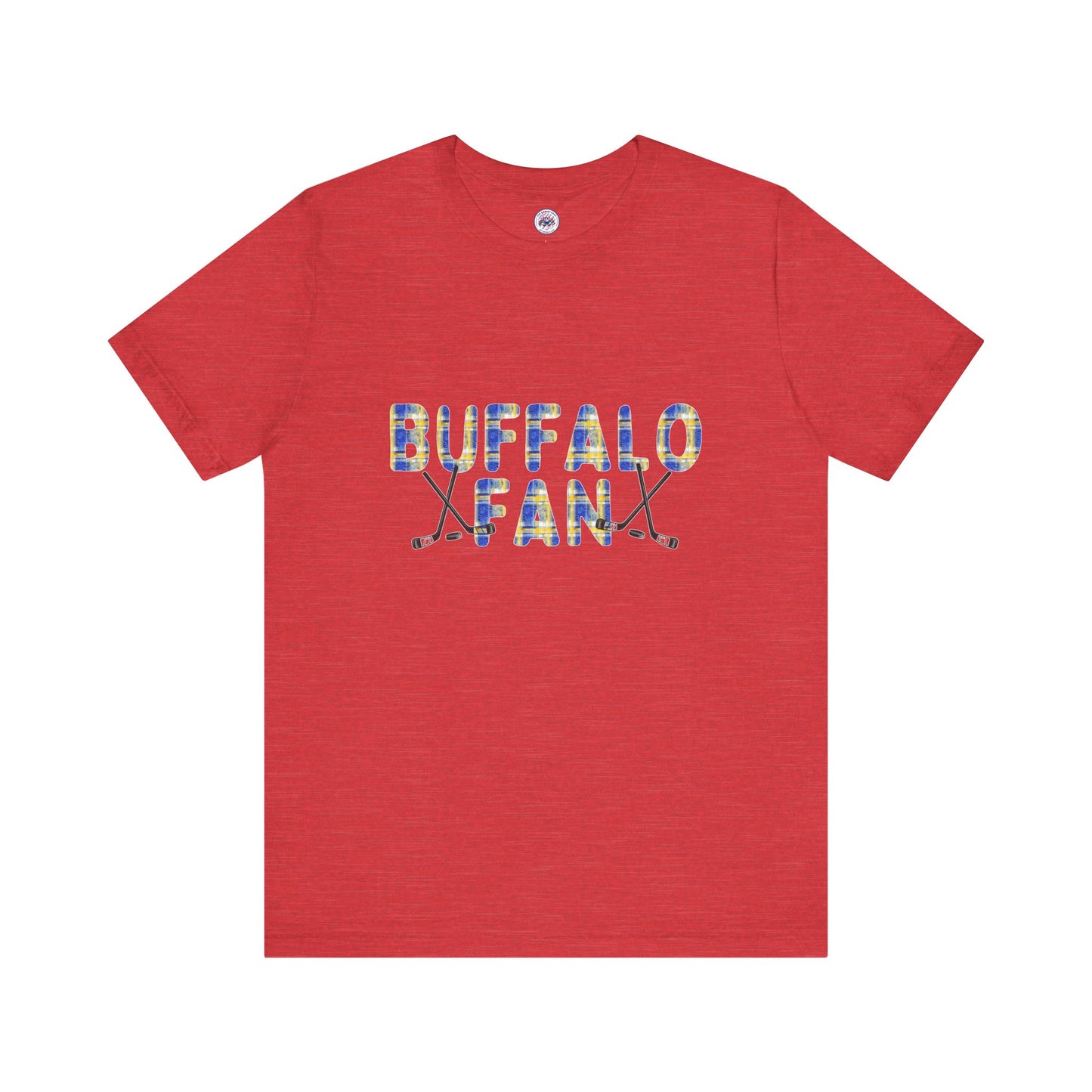 Sabres Watercolor Buffalo Plaid Unisex Short Sleeve Tee