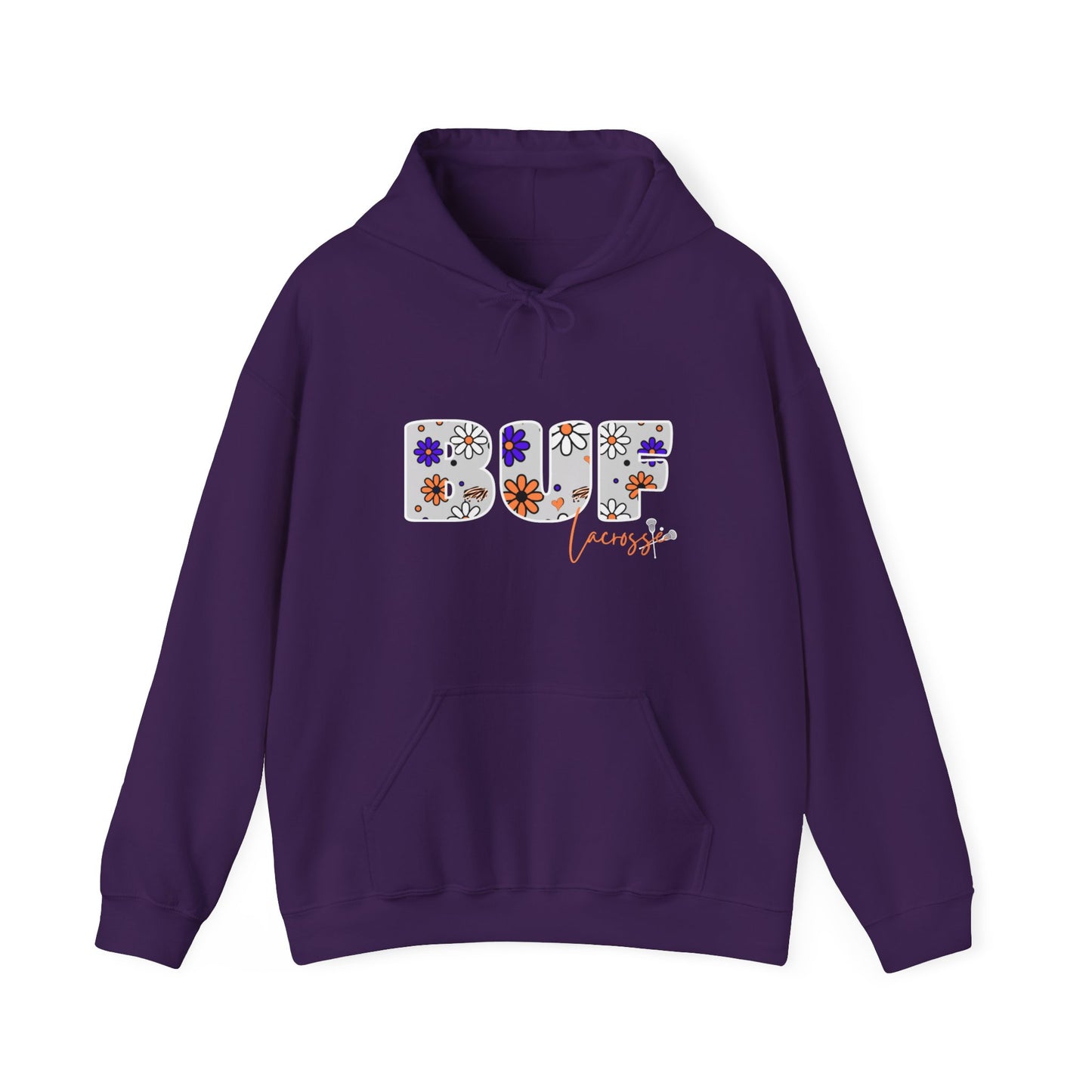 BUF Lacrosse Unisex Heavy Blend™ Hooded Sweatshirt ~ Flower Power Design