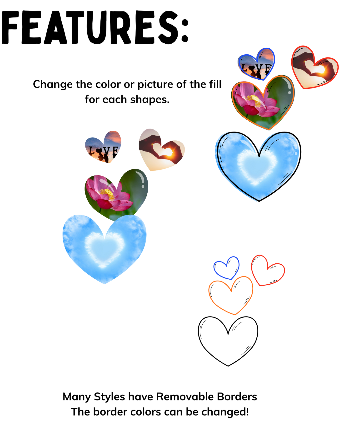 Heart Shaped Canva Frame Template Collection