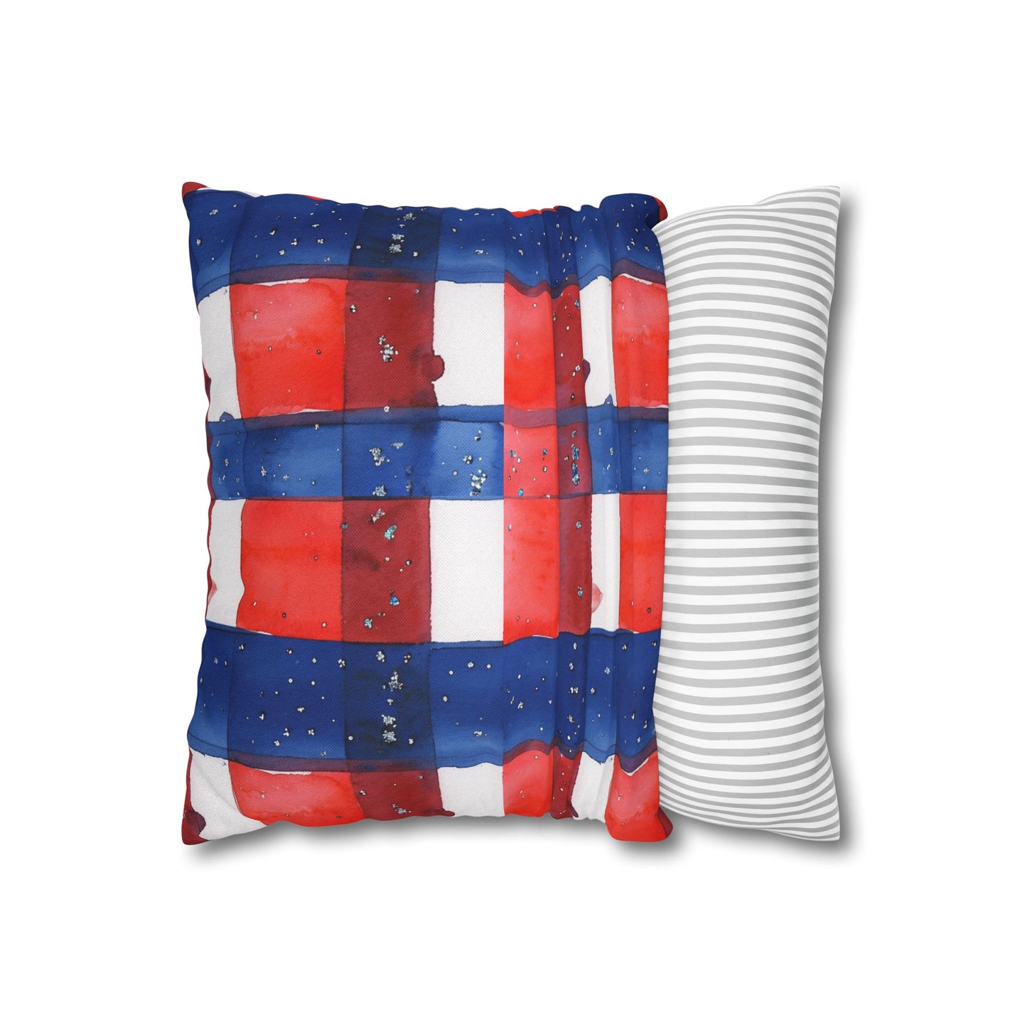 Buffalo Bills Plaid Watercolor Spun Polyester Square Pillowcase