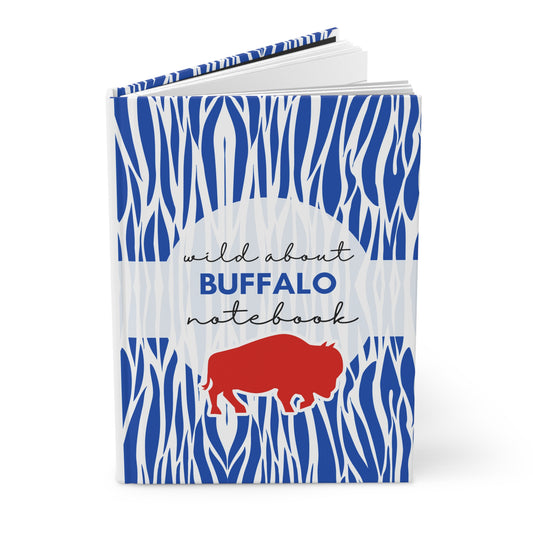 Blue Wild About BUFFALO 6" x 9" 150 Page (75 sheets) white lined paper Hardcover Journal