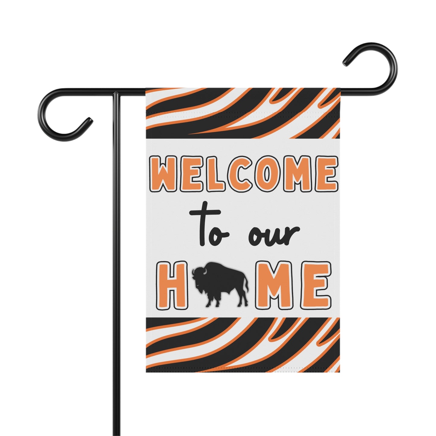 Orange & Black Welcome to Our Home House & Garden Flags