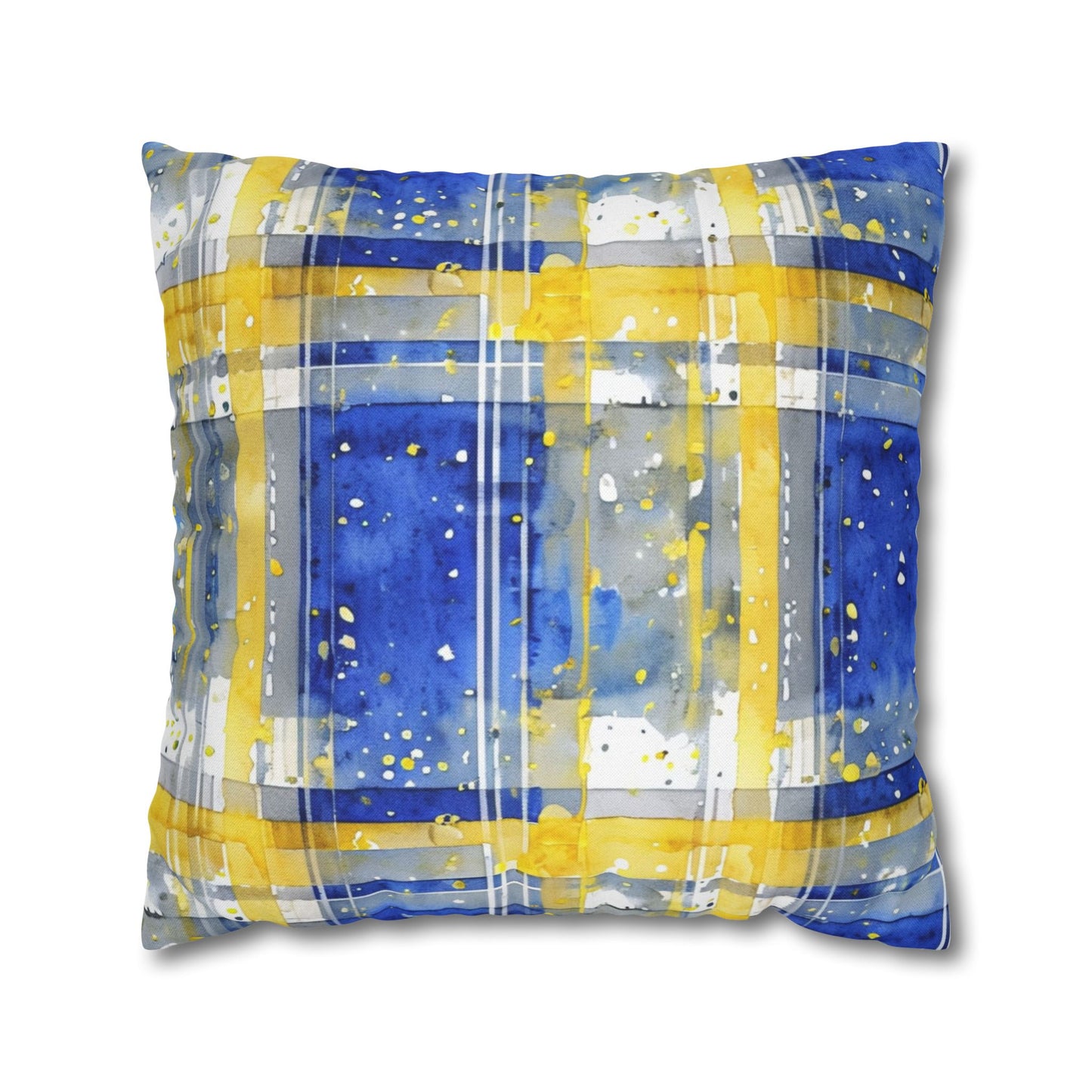 Buffalo Sabres Plaid Watercolor Spun Polyester Square Pillowcase